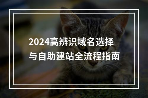2024高辨识域名选择与自助建站全流程指南