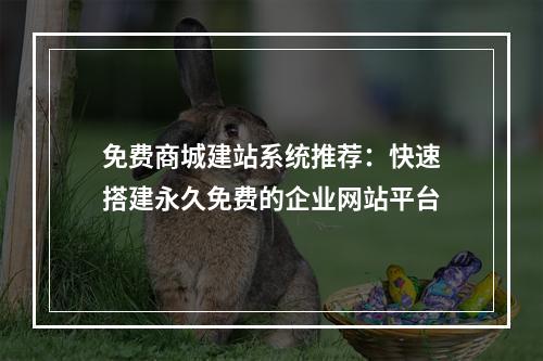 免费商城建站系统推荐：快速搭建永久免费的企业网站平台