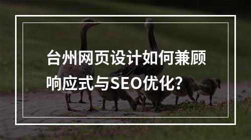台州网页设计如何兼顾响应式与SEO优化？