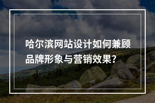 哈尔滨网站设计如何兼顾品牌形象与营销效果？