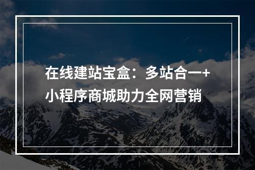 在线建站宝盒：多站合一+小程序商城助力全网营销