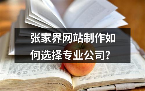 张家界网站制作如何选择专业公司？