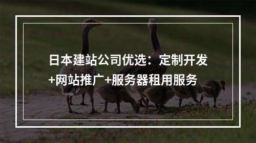 日本建站公司优选：定制开发+网站推广+服务器租用服务