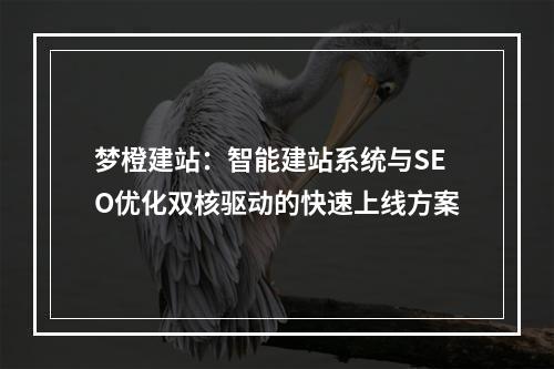 梦橙建站：智能建站系统与SEO优化双核驱动的快速上线方案