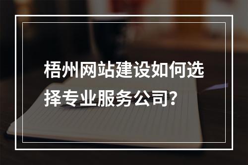 梧州网站建设如何选择专业服务公司？