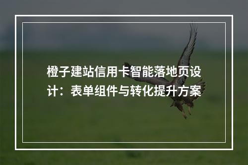 橙子建站信用卡智能落地页设计：表单组件与转化提升方案