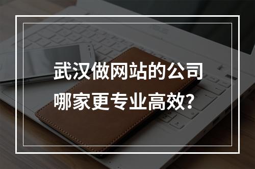 武汉做网站的公司哪家更专业高效？