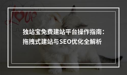 独站宝免费建站平台操作指南：拖拽式建站与SEO优化全解析