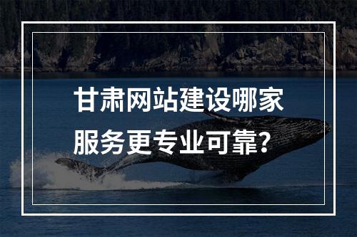 甘肃网站建设哪家服务更专业可靠？