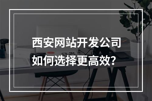 西安网站开发公司如何选择更高效？