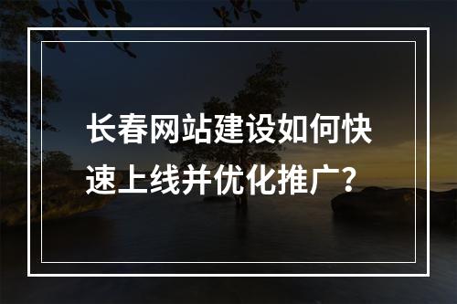 长春网站建设如何快速上线并优化推广？