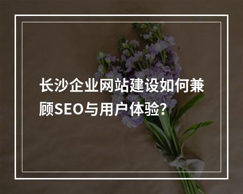 长沙企业网站建设如何兼顾SEO与用户体验？