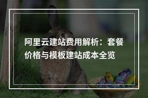 阿里云建站费用解析：套餐价格与模板建站成本全览
