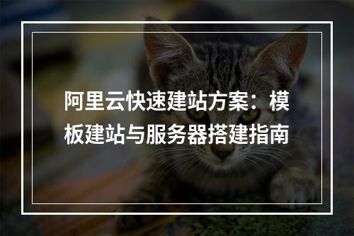 阿里云快速建站方案：模板建站与服务器搭建指南