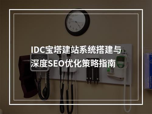 IDC宝塔建站系统搭建与深度SEO优化策略指南