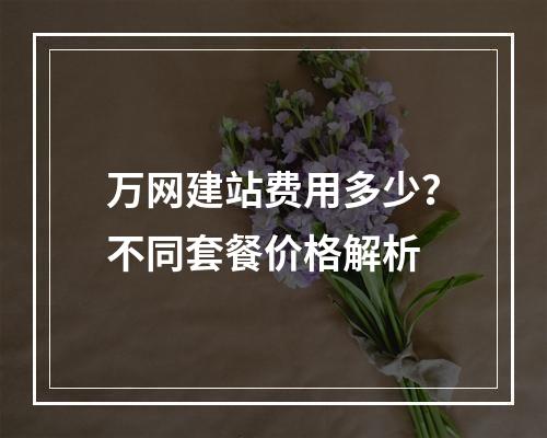 万网建站费用多少？不同套餐价格解析