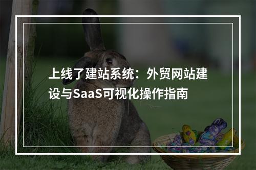 上线了建站系统：外贸网站建设与SaaS可视化操作指南