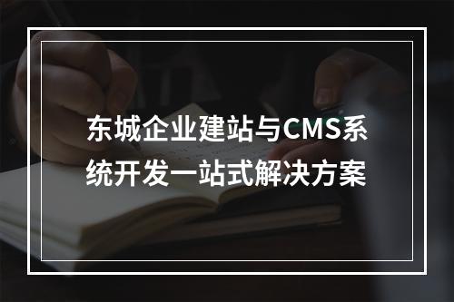 东城企业建站与CMS系统开发一站式解决方案