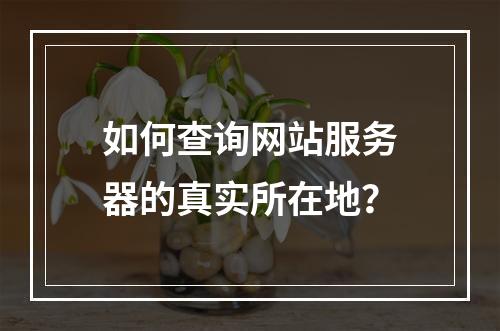如何查询网站服务器的真实所在地？