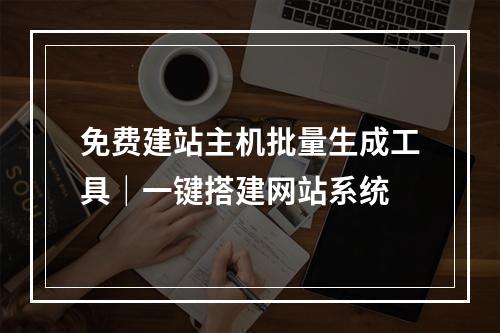 免费建站主机批量生成工具｜一键搭建网站系统