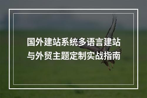 国外建站系统多语言建站与外贸主题定制实战指南