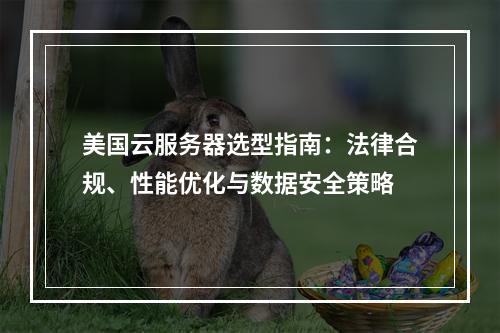 美国云服务器选型指南：法律合规、性能优化与数据安全策略