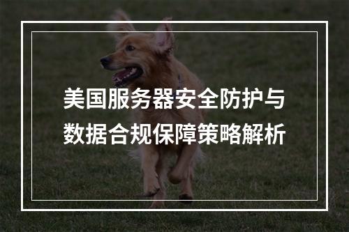 美国服务器安全防护与数据合规保障策略解析