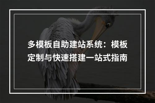 多模板自助建站系统：模板定制与快速搭建一站式指南