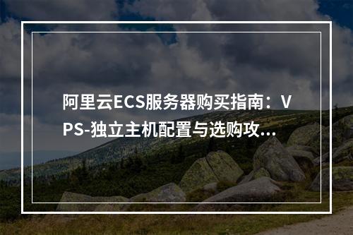 阿里云ECS服务器购买指南：VPS-独立主机配置与选购攻略