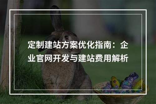 定制建站方案优化指南：企业官网开发与建站费用解析