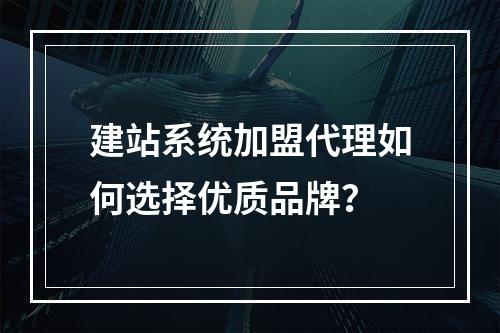 建站系统加盟代理如何选择优质品牌？