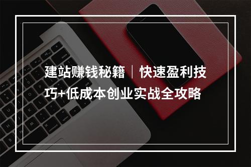 建站赚钱秘籍｜快速盈利技巧+低成本创业实战全攻略