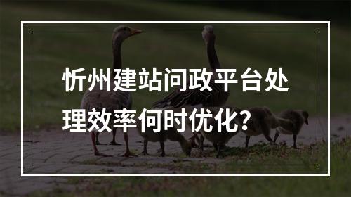 忻州建站问政平台处理效率何时优化？
