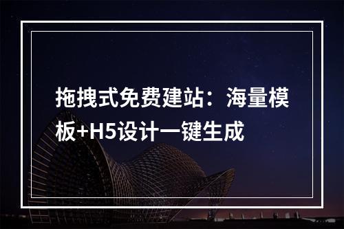 拖拽式免费建站：海量模板+H5设计一键生成