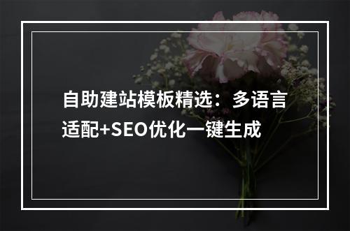 自助建站模板精选：多语言适配+SEO优化一键生成