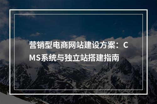 营销型电商网站建设方案：CMS系统与独立站搭建指南