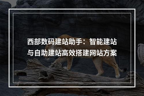西部数码建站助手：智能建站与自助建站高效搭建网站方案