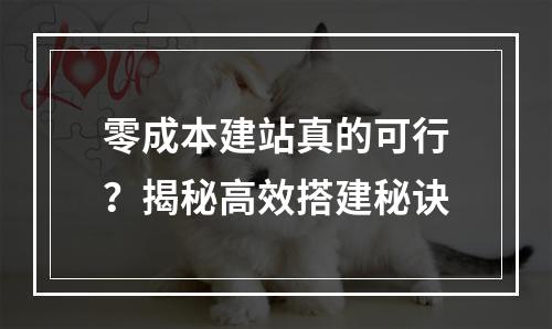 零成本建站真的可行？揭秘高效搭建秘诀