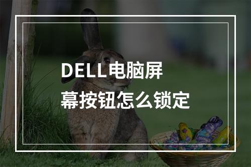 DELL电脑屏幕按钮怎么锁定