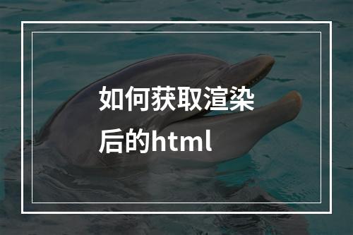如何获取渲染后的html