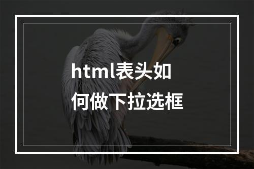 html表头如何做下拉选框