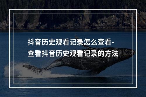 抖音历史观看记录怎么查看-查看抖音历史观看记录的方法
