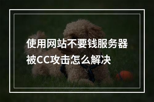 使用网站不要钱服务器被CC攻击怎么解决