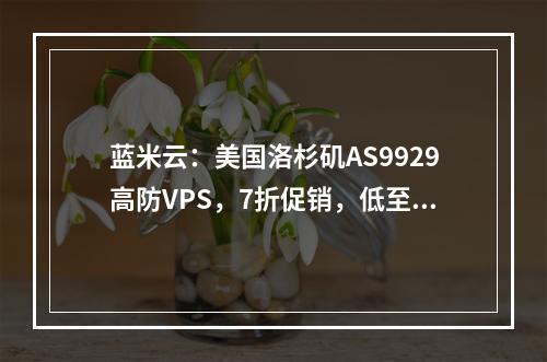 蓝米云:美国洛杉矶AS9929高防VPS,7折促销,低至20元/月起(三网AS9929线路、200Gbps防御)