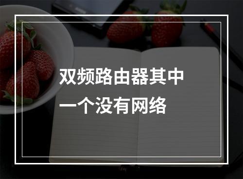 双频路由器其中一个没有网络