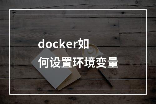 docker如何设置环境变量