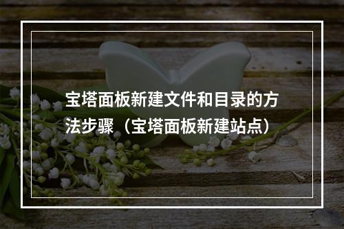 宝塔面板新建文件和目录的方法步骤(宝塔面板新建站点)