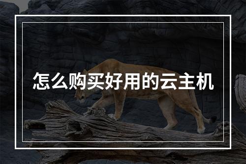 怎么购买好用的云主机
