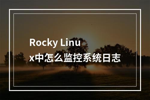 Rocky Linux中怎么监控系统日志