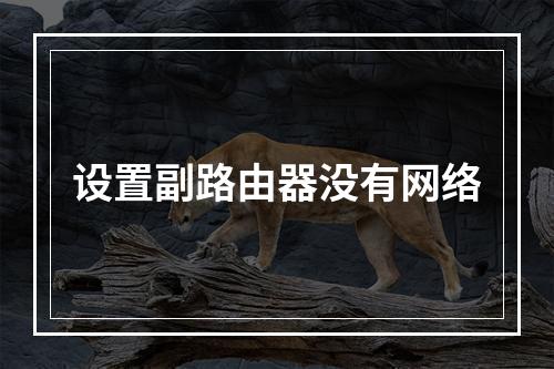 设置副路由器没有网络